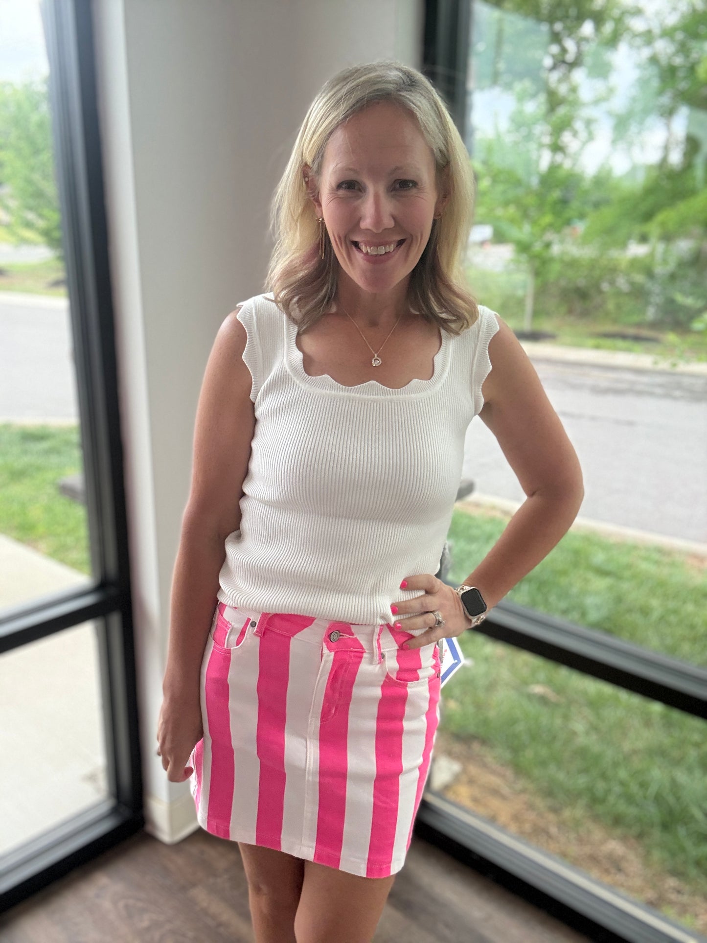 Neon Tide Stripe Skirt