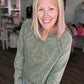 Mineral Lace Sweatshirt- Olive