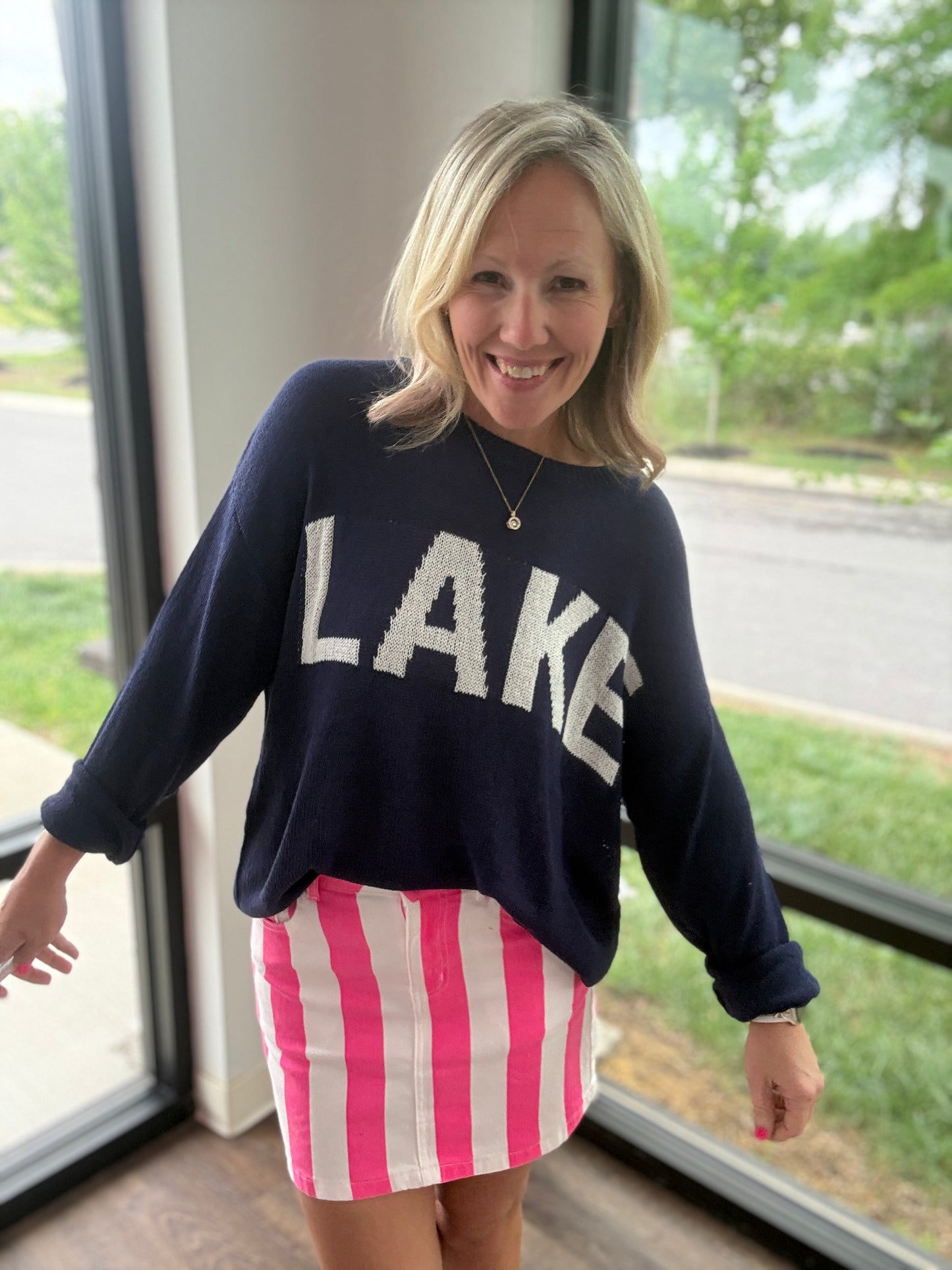 Neon Tide Stripe Skirt