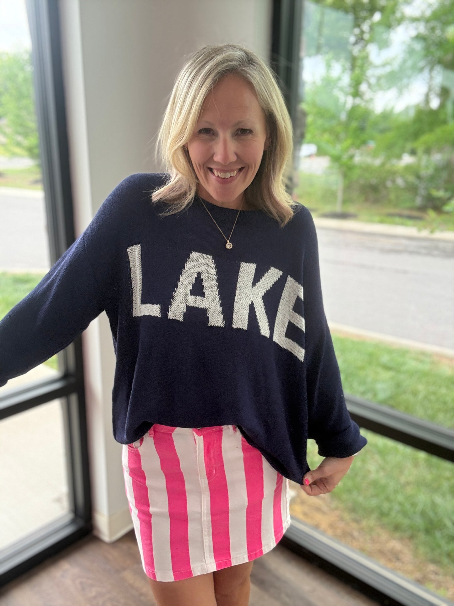 Neon Tide Stripe Skirt