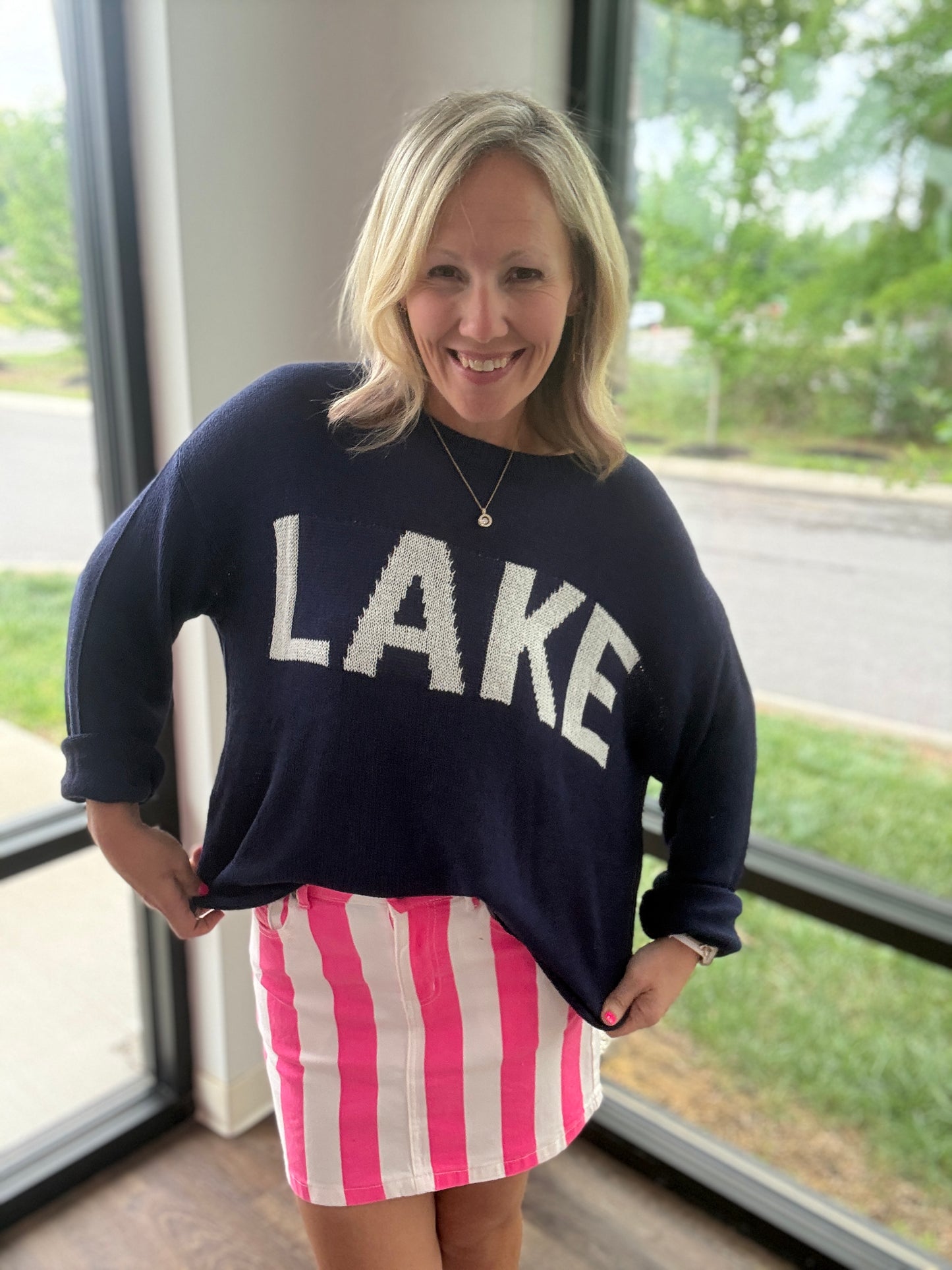 Neon Tide Stripe Skirt