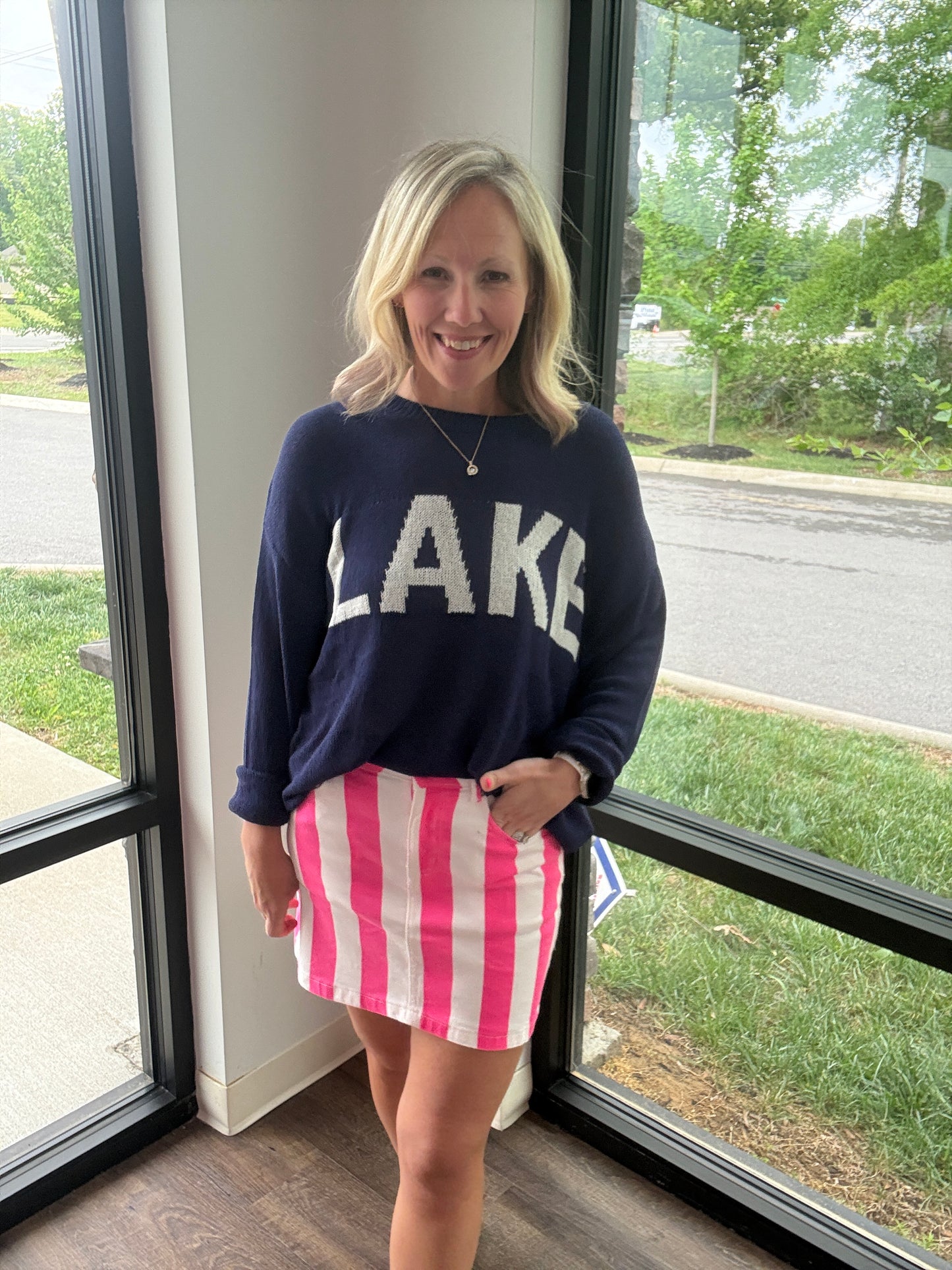 Neon Tide Stripe Skirt