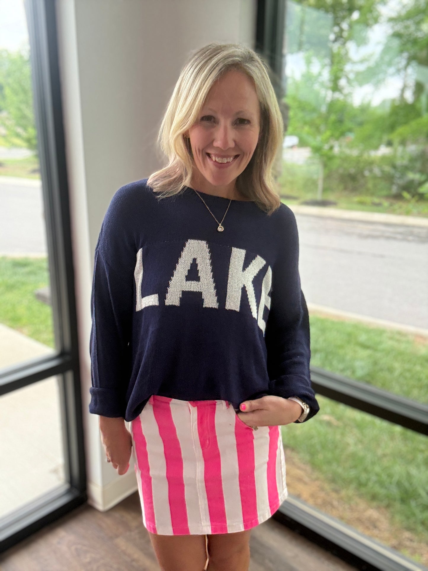 Neon Tide Stripe Skirt