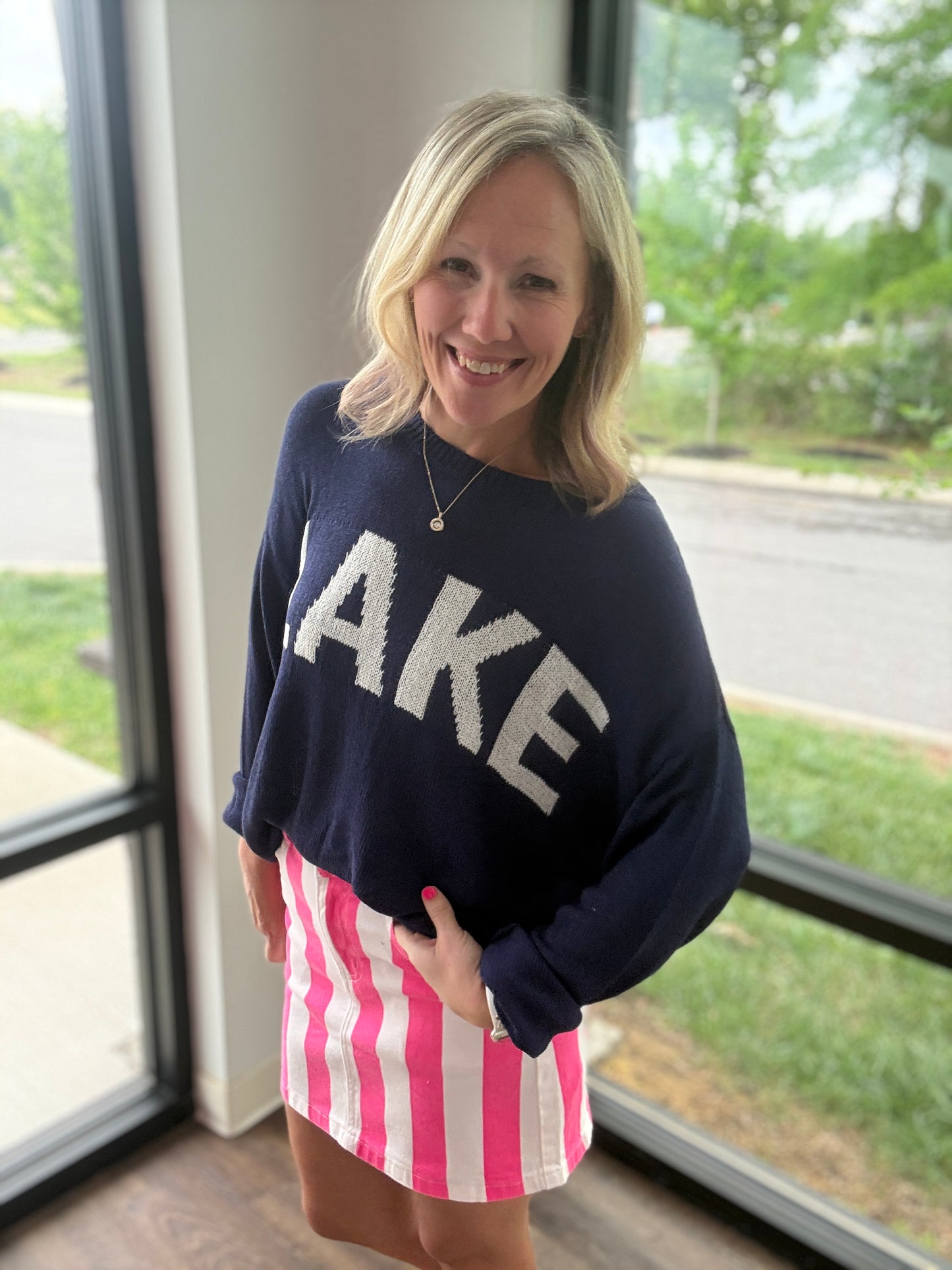 Neon Tide Stripe Skirt