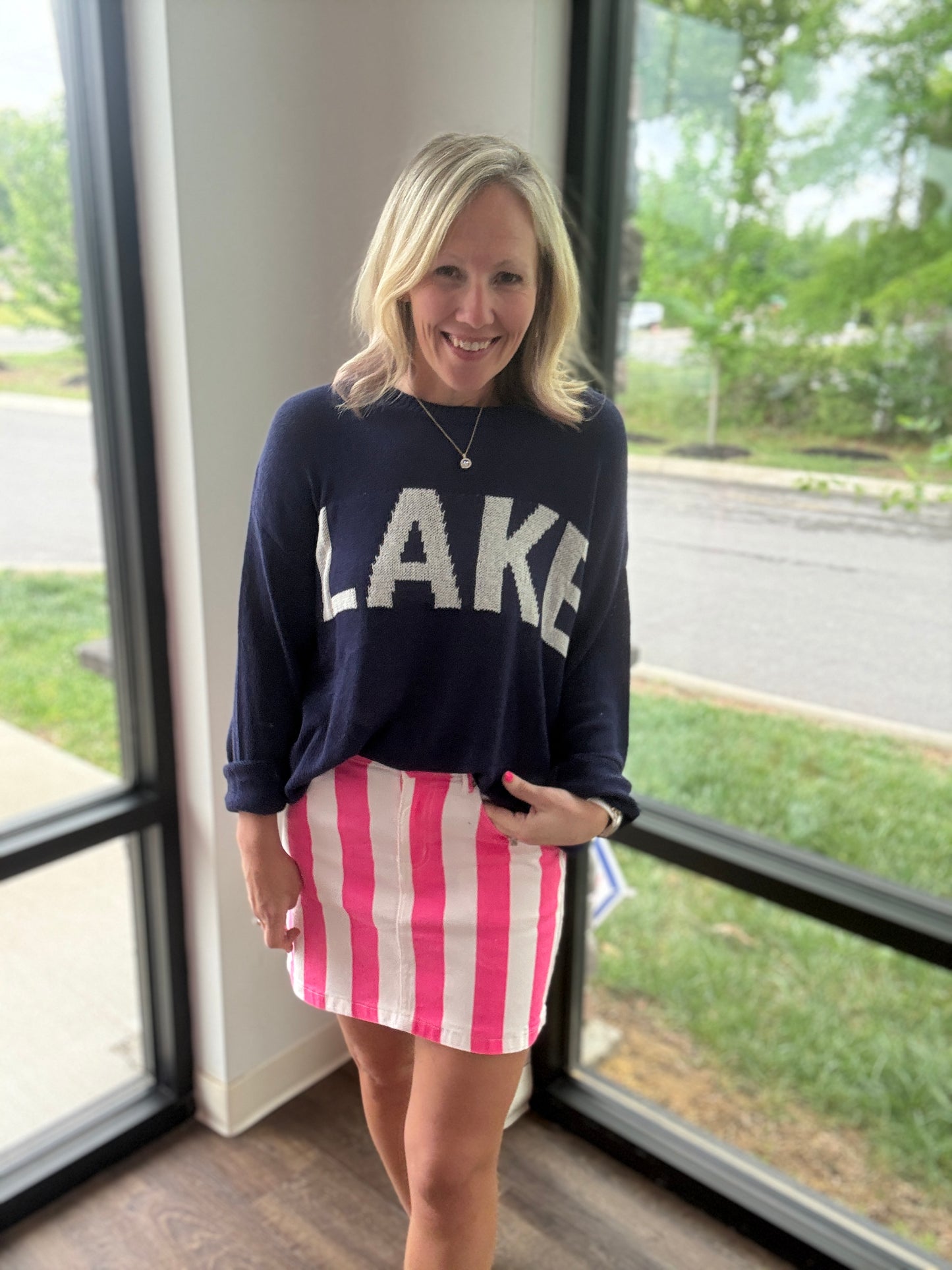 Neon Tide Stripe Skirt