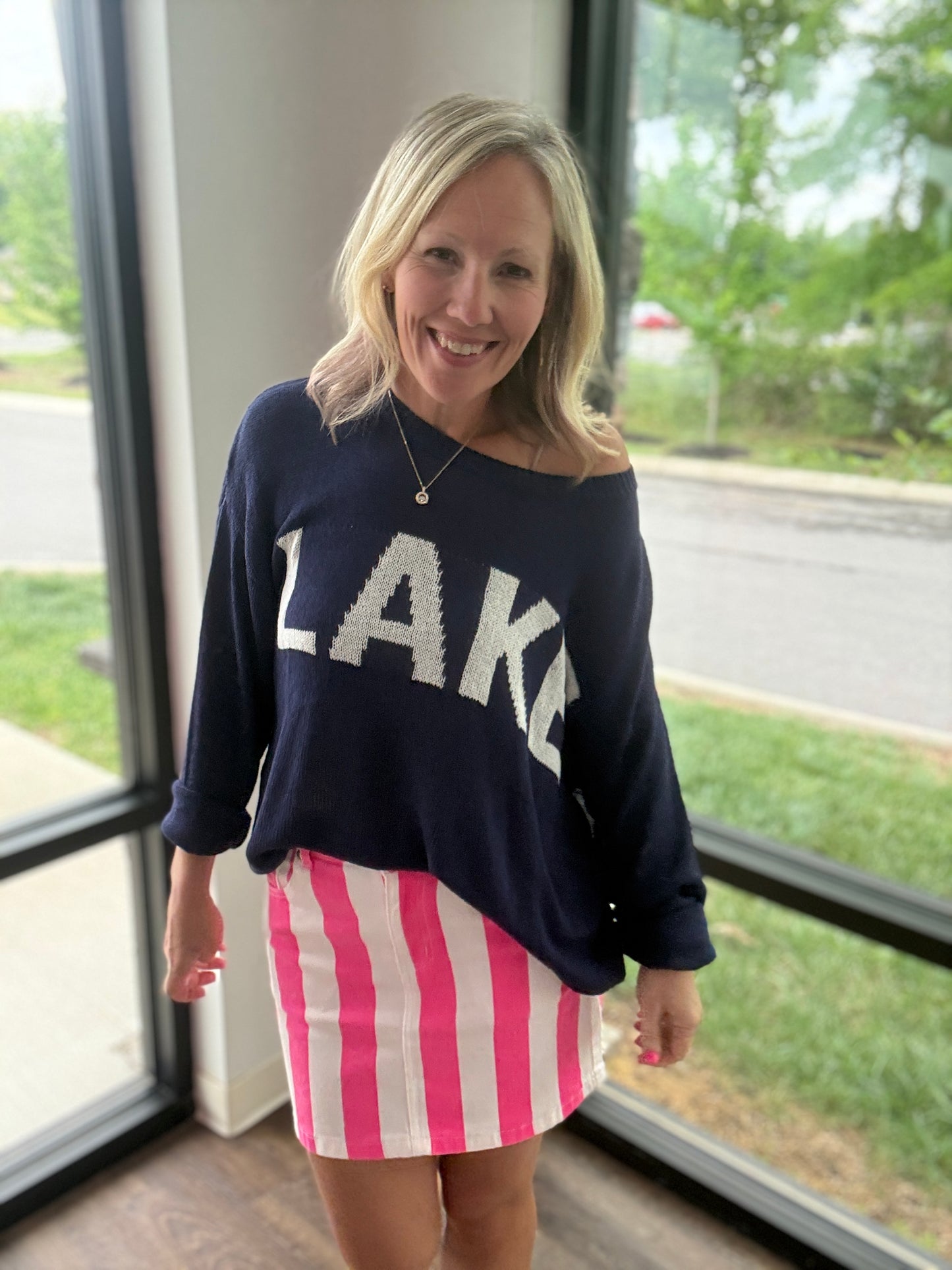 Neon Tide Stripe Skirt