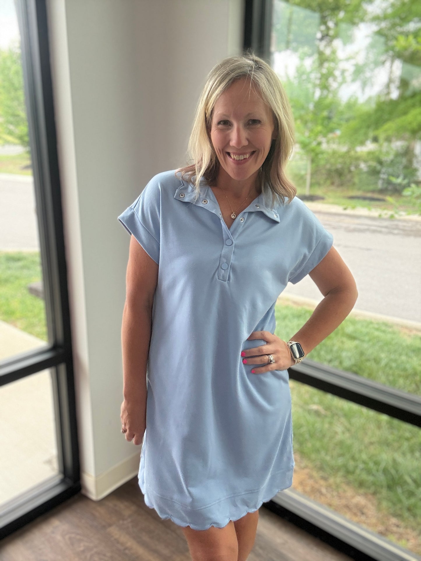 Bluebell Breeze Scallop Dress