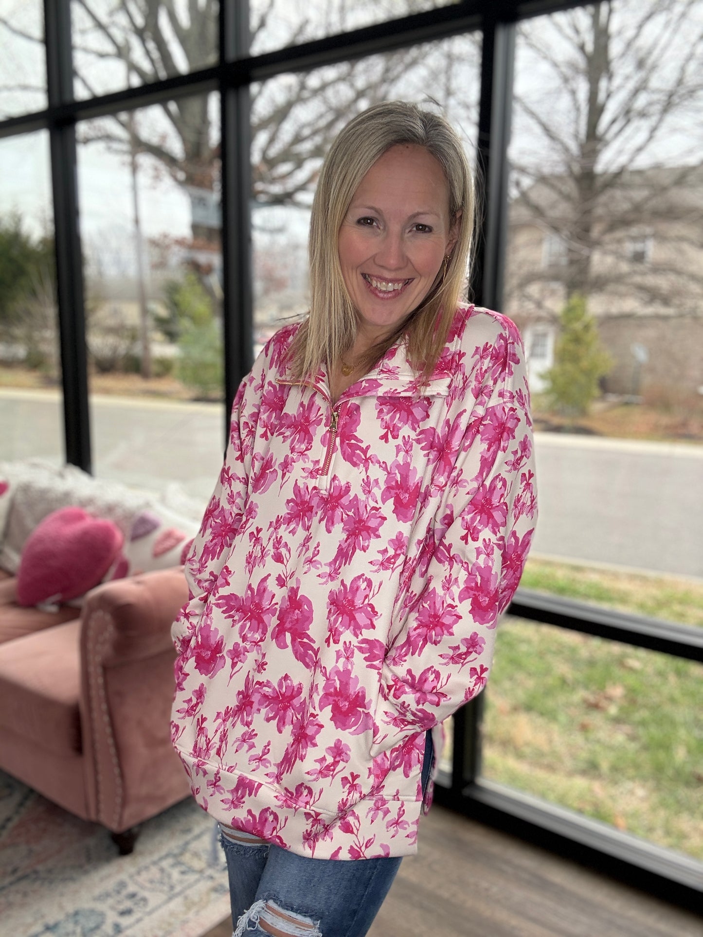 Pink Blossom Pullover