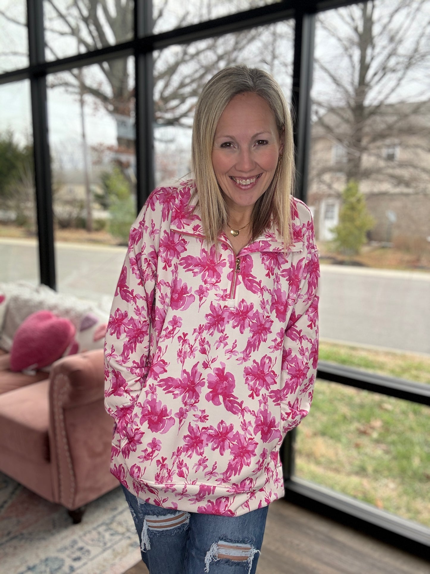 Pink Blossom Pullover