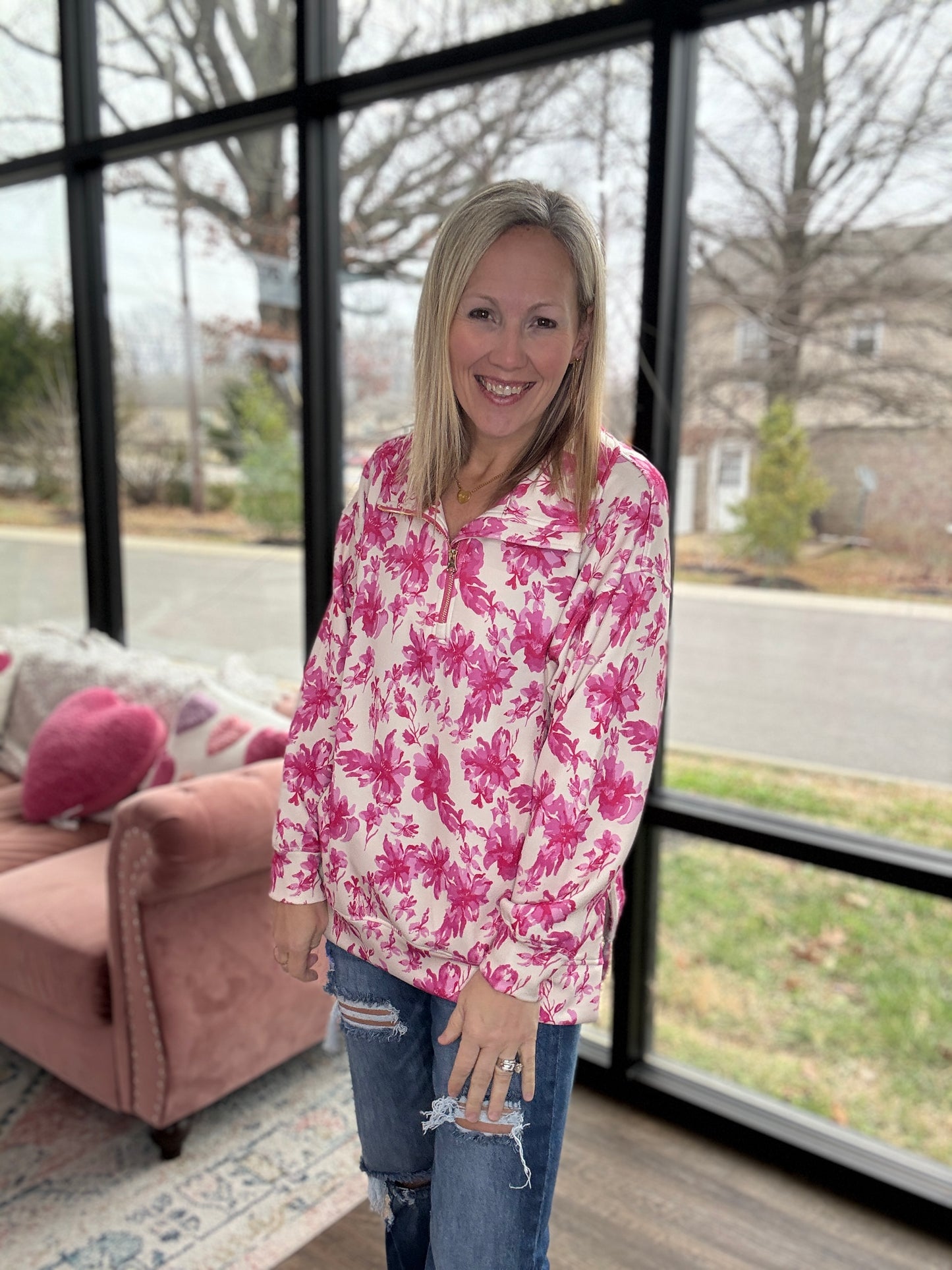 Pink Blossom Pullover