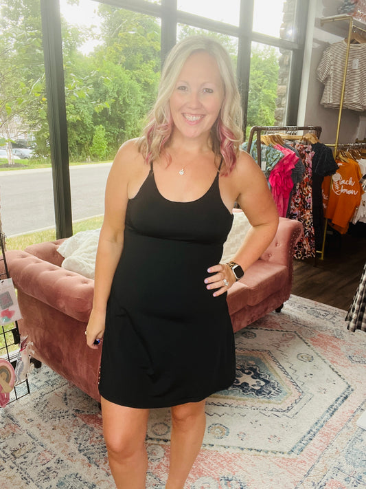 Setting Records Tennis Dress: Black