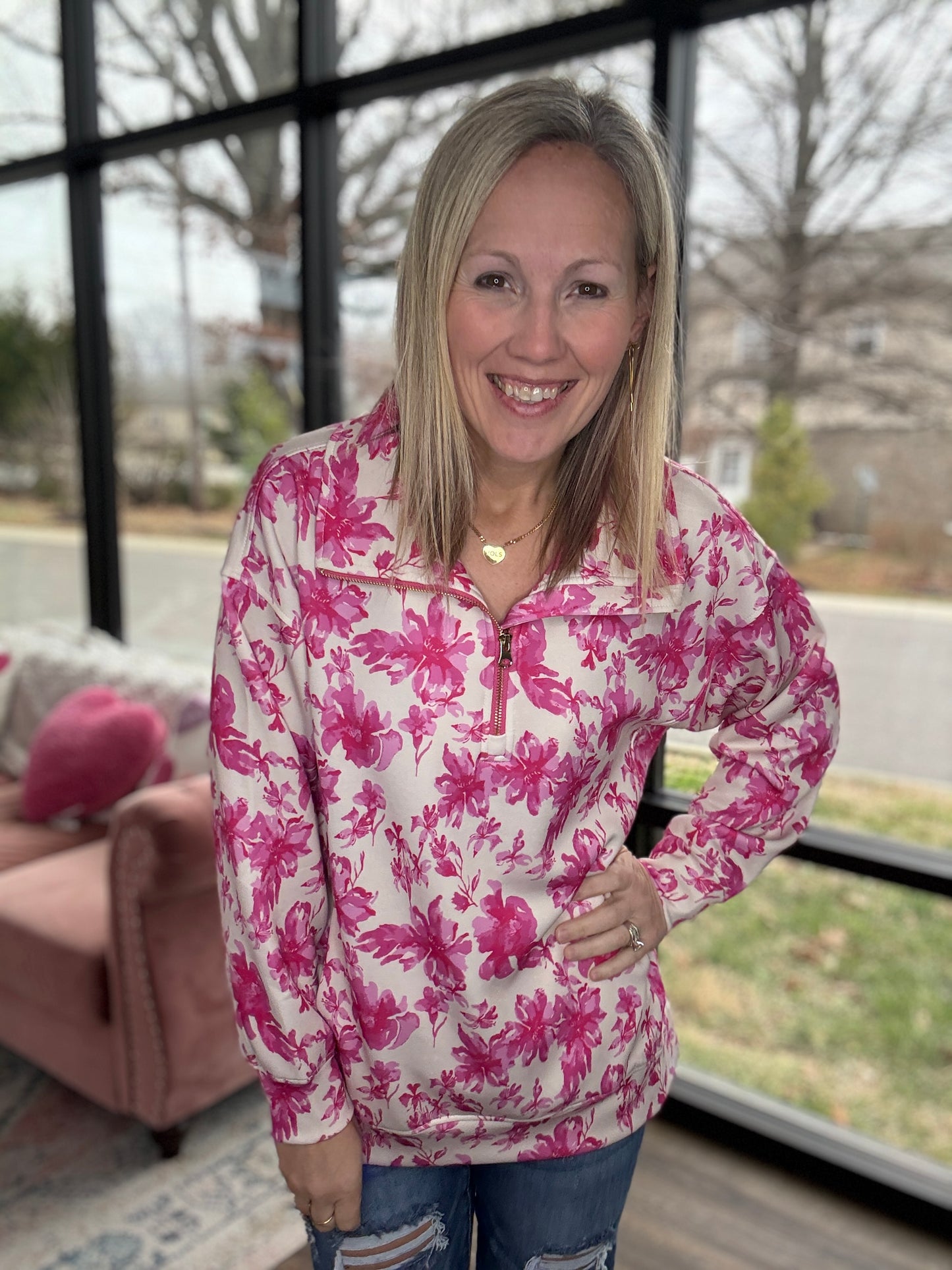 Pink Blossom Pullover