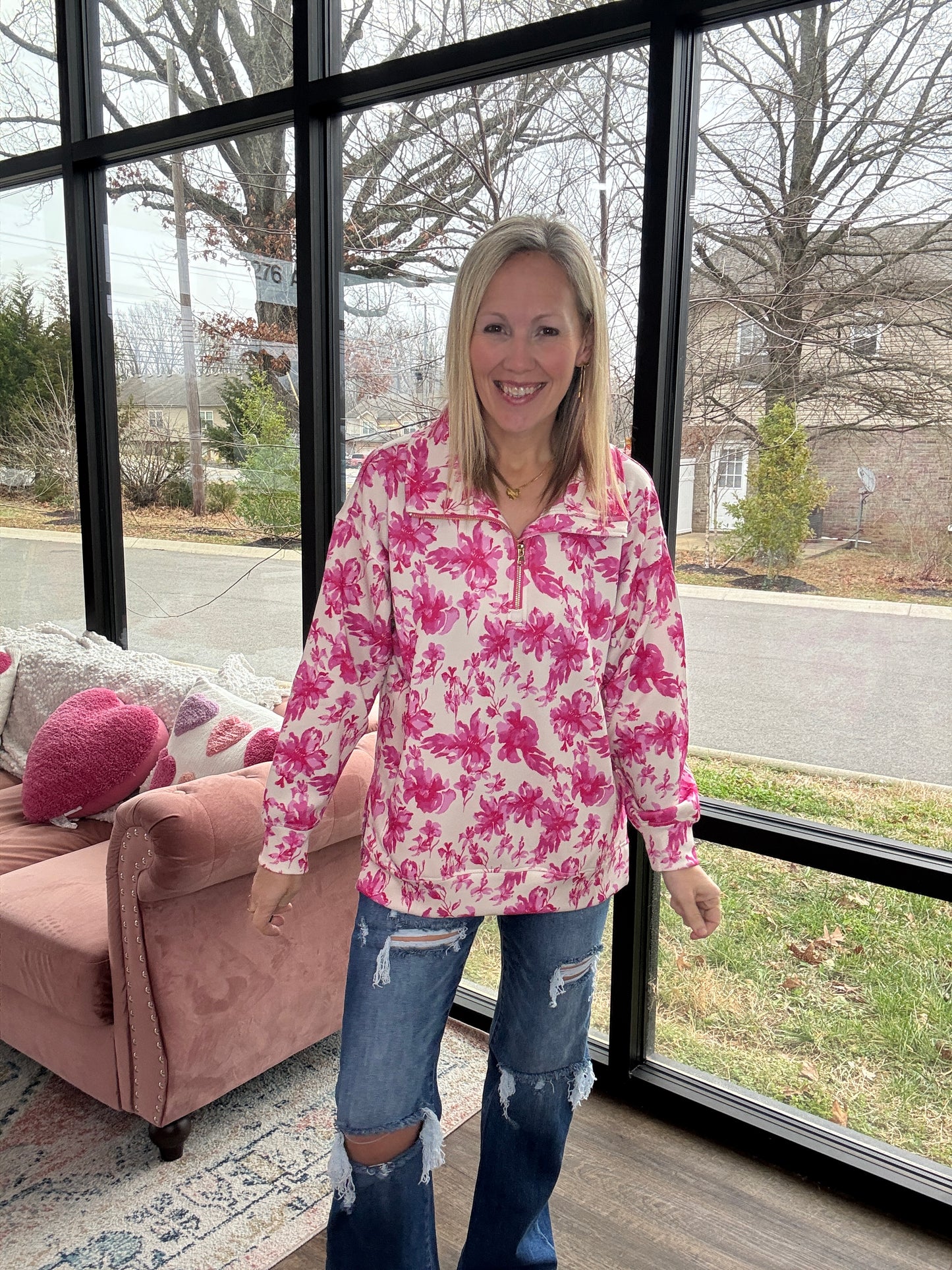 Pink Blossom Pullover