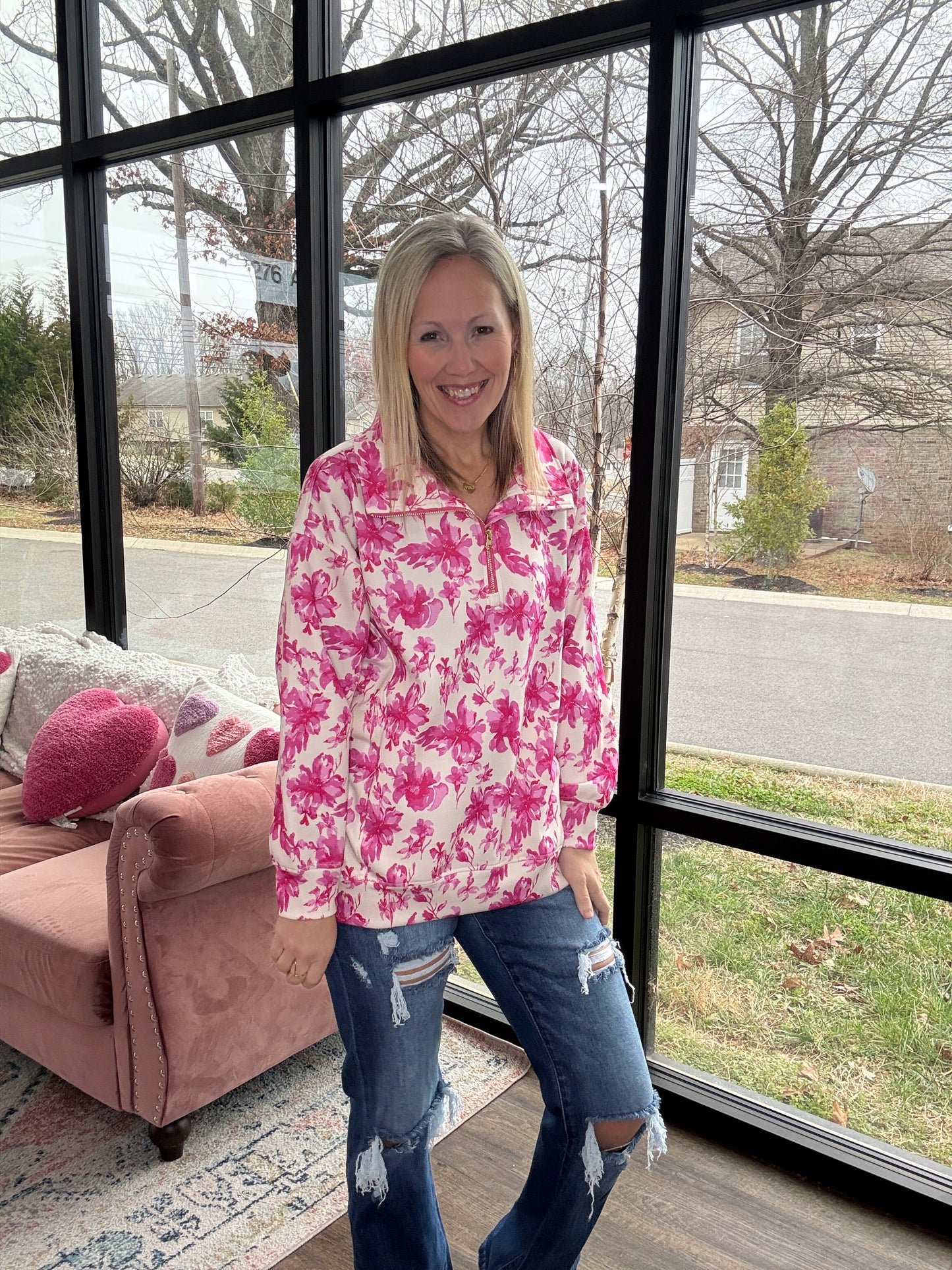 Pink Blossom Pullover