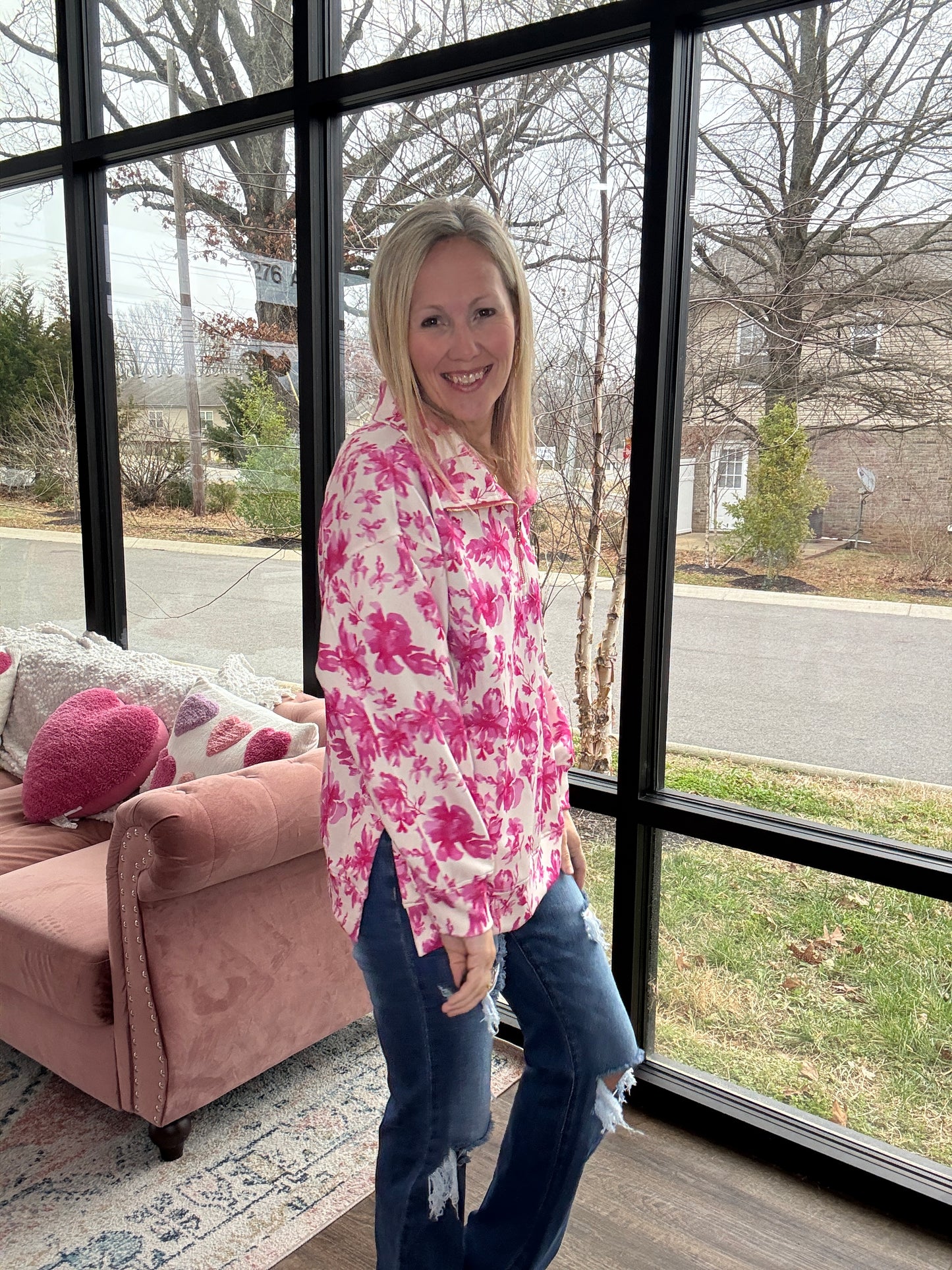 Pink Blossom Pullover