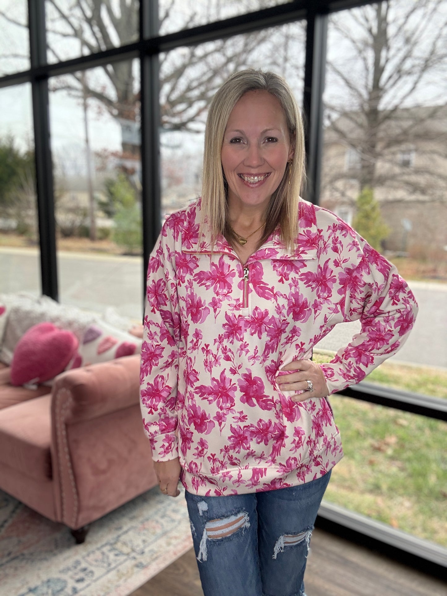 Pink Blossom Pullover