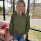 On the Go Luxe Pullover- Green
