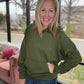 On the Go Luxe Pullover- Green
