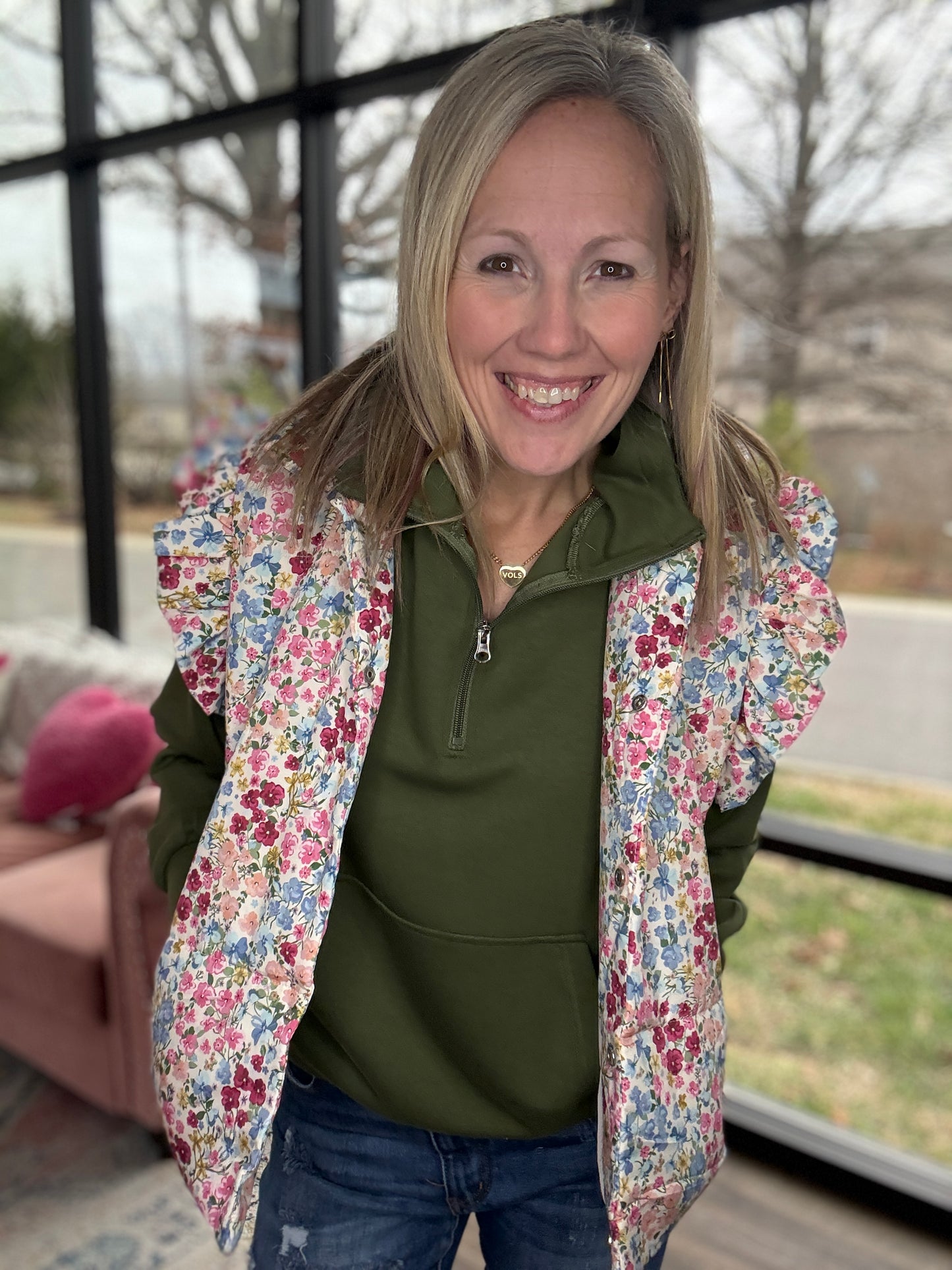 On the Go Luxe Pullover- Green