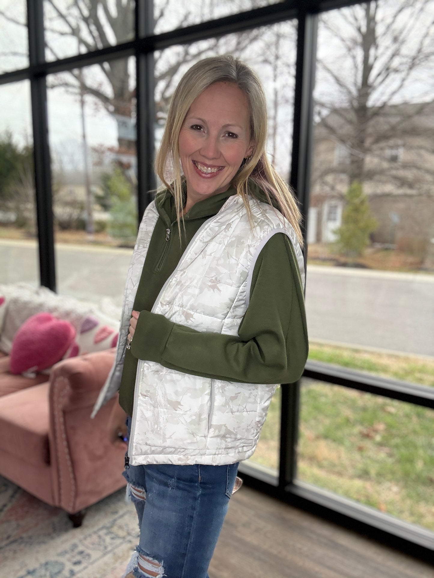 On the Go Luxe Pullover- Green