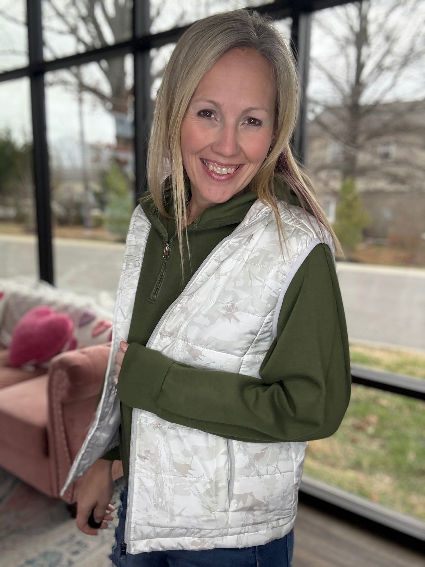 On the Go Luxe Pullover- Green
