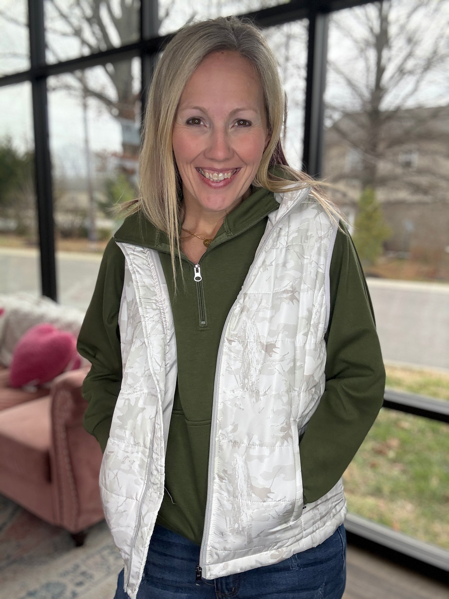 On the Go Luxe Pullover- Green