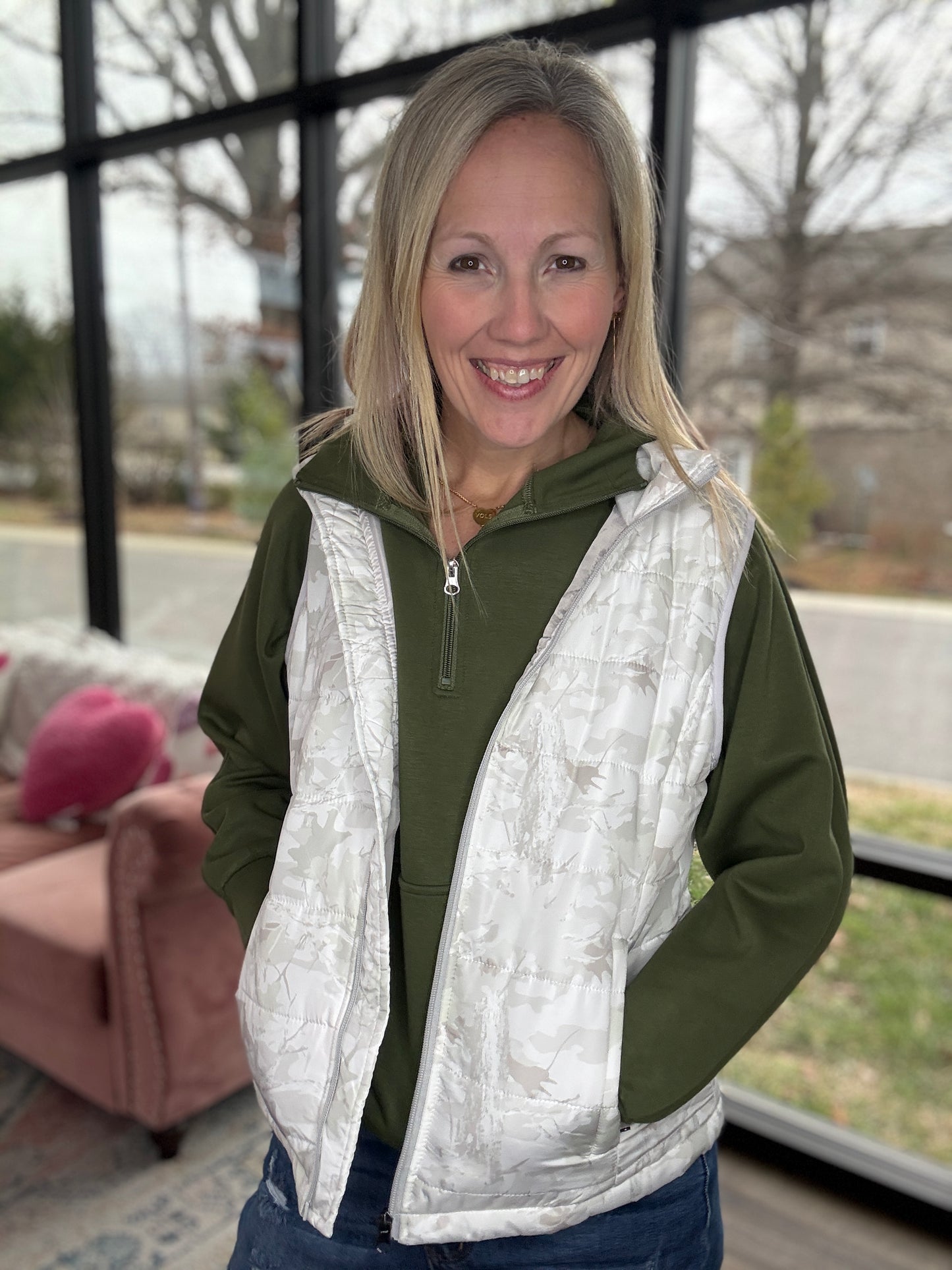 On the Go Luxe Pullover- Green
