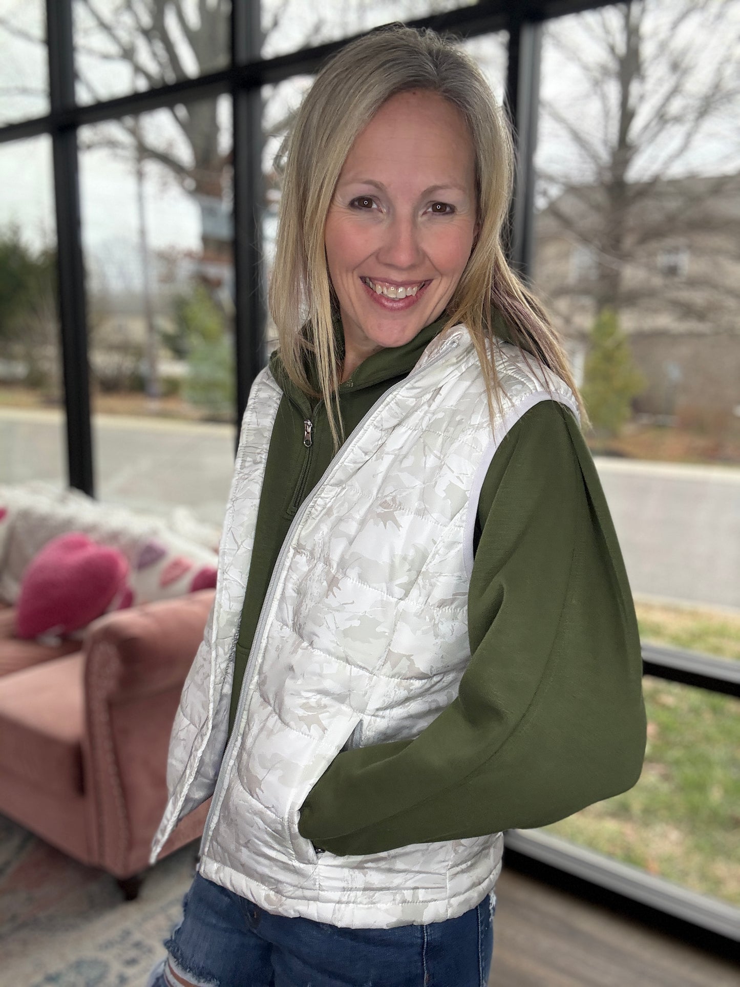 On the Go Luxe Pullover- Green