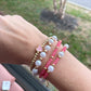 Pink/ Gold Beads Adjustable Bracelet Set
