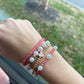 Pink/ Gold Beads Adjustable Bracelet Set