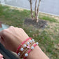 Pink/ Gold Beads Adjustable Bracelet Set