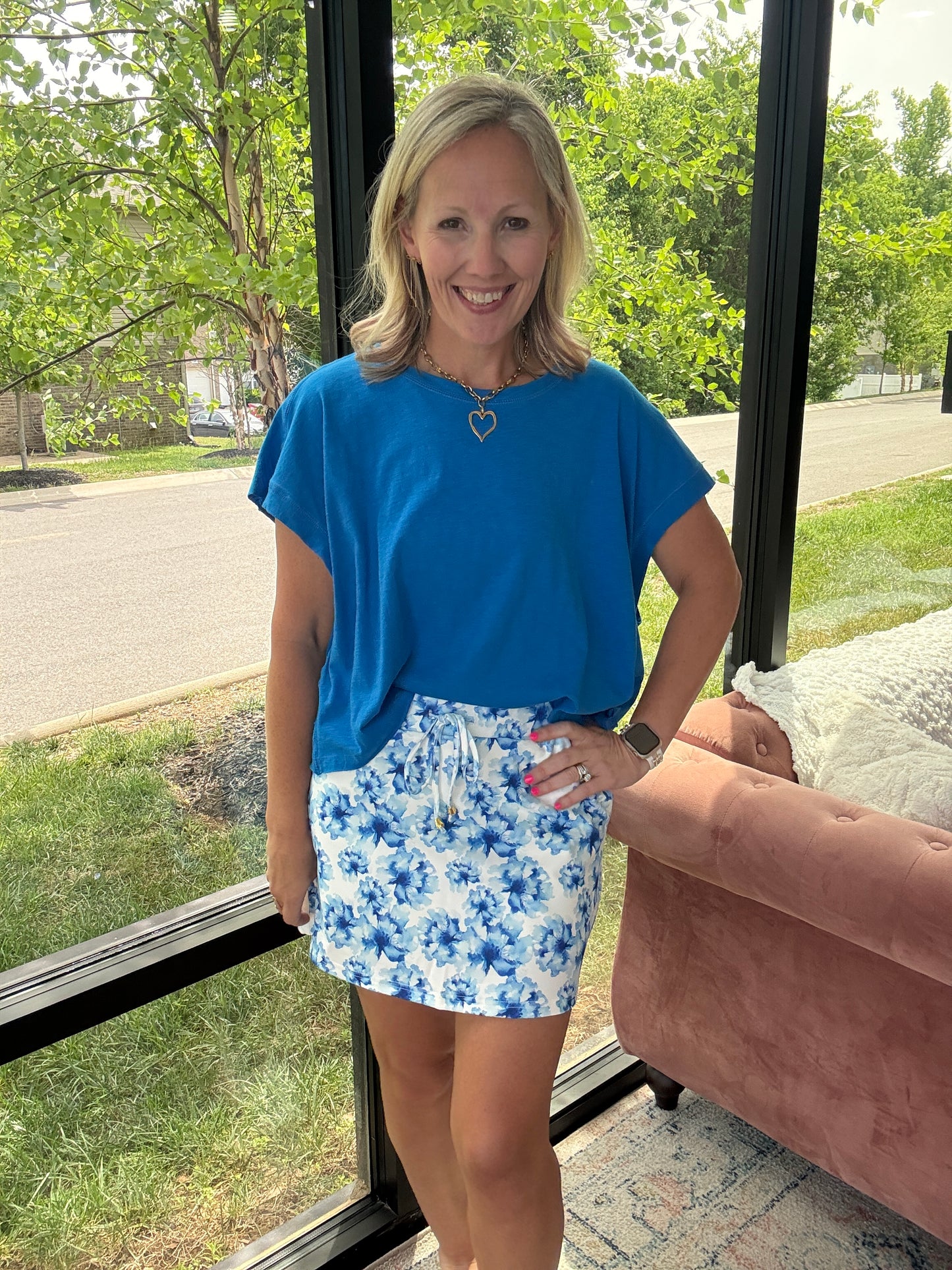 Watercolor Blossom Skort