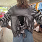 Bow Cut Out Top- Black
