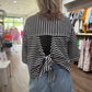 Bow Cut Out Top- Black