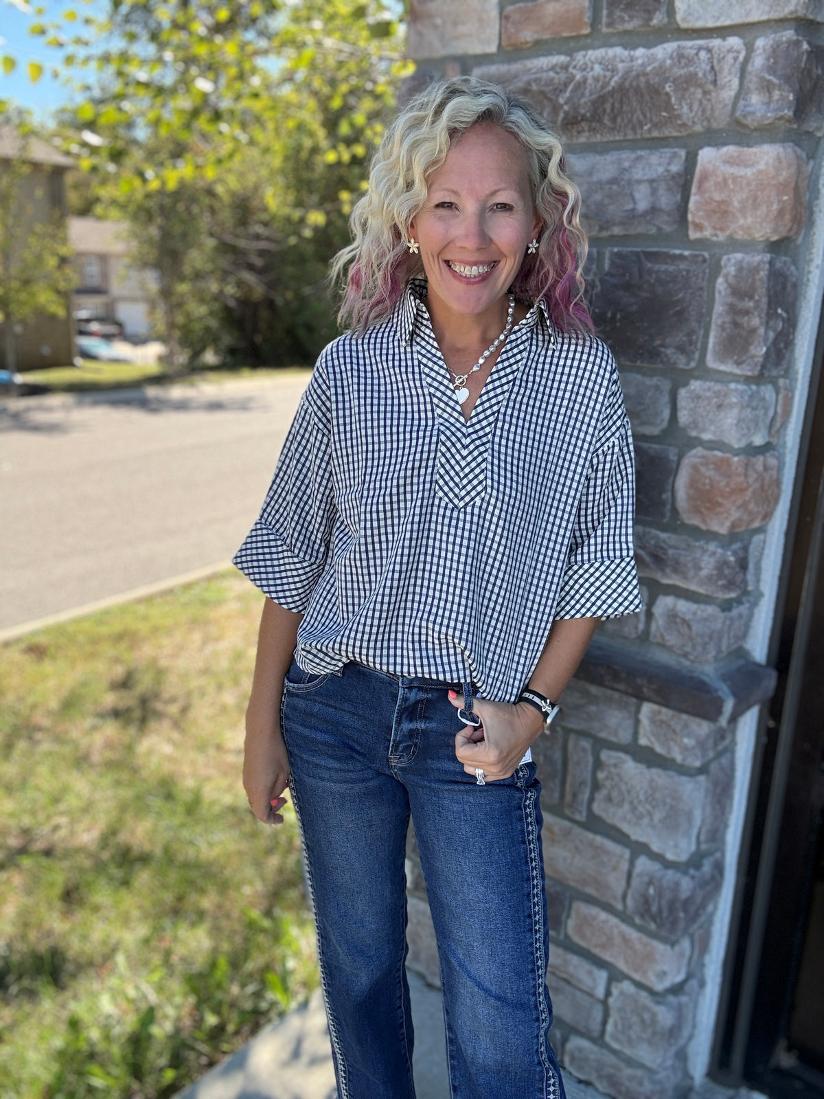 Checkered Charm Top