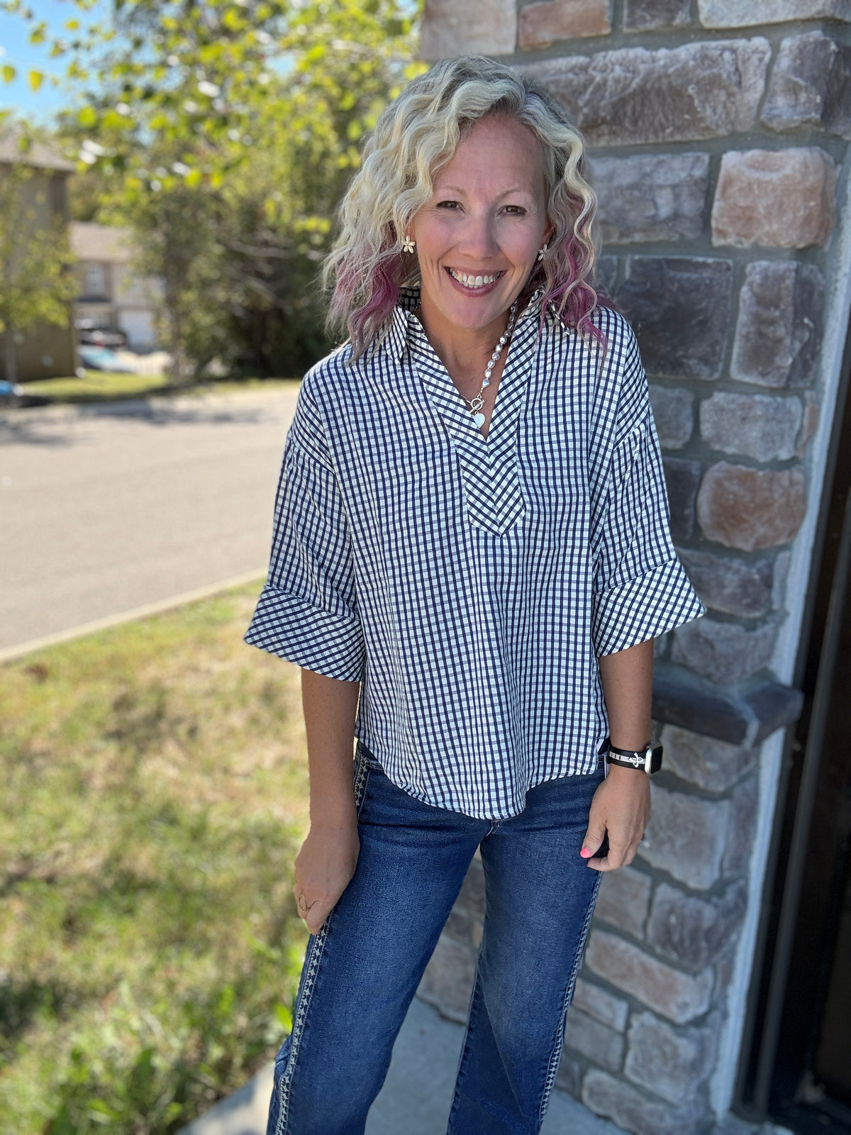 Checkered Charm Top