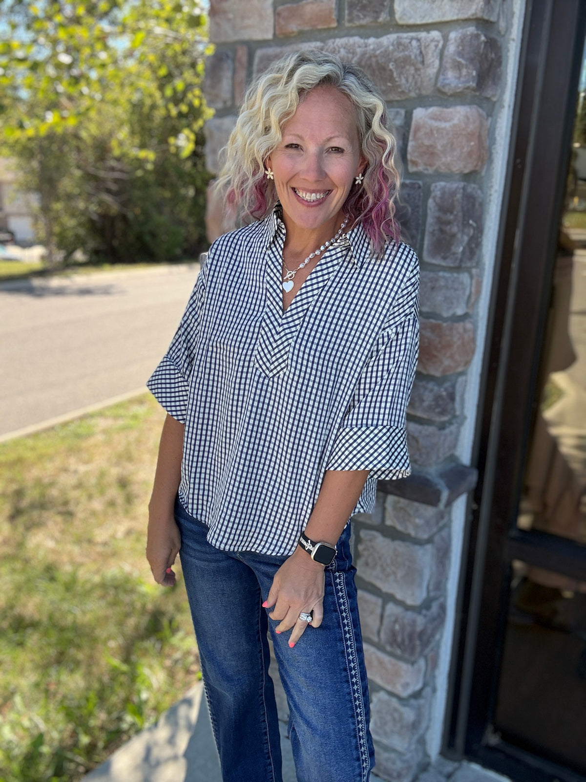Checkered Charm Top