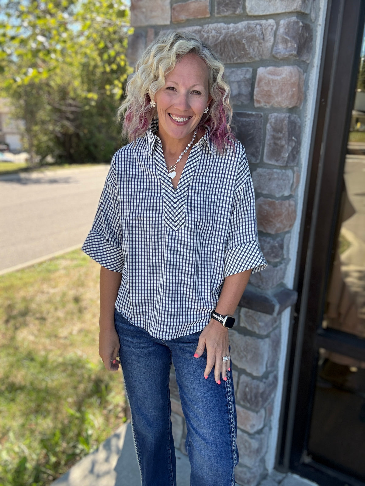 Checkered Charm Top