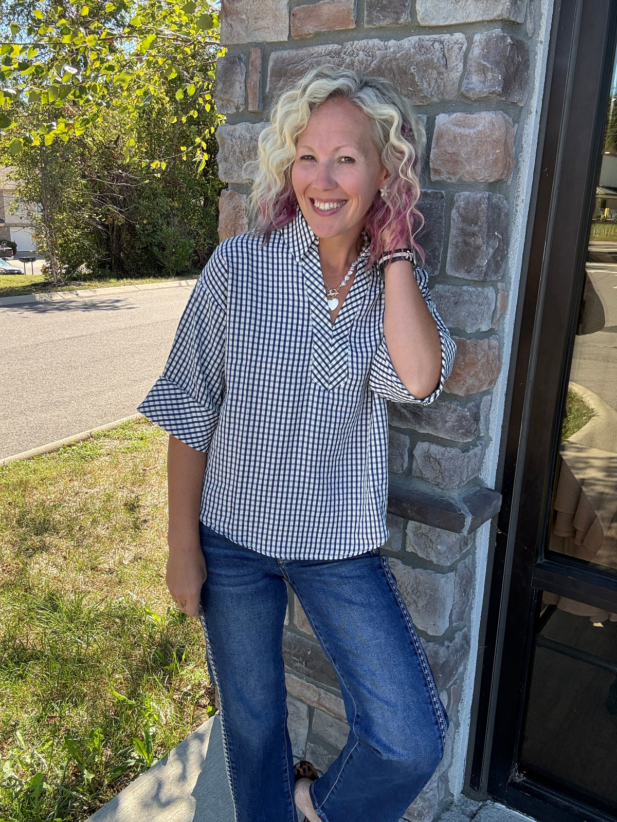 Checkered Charm Top