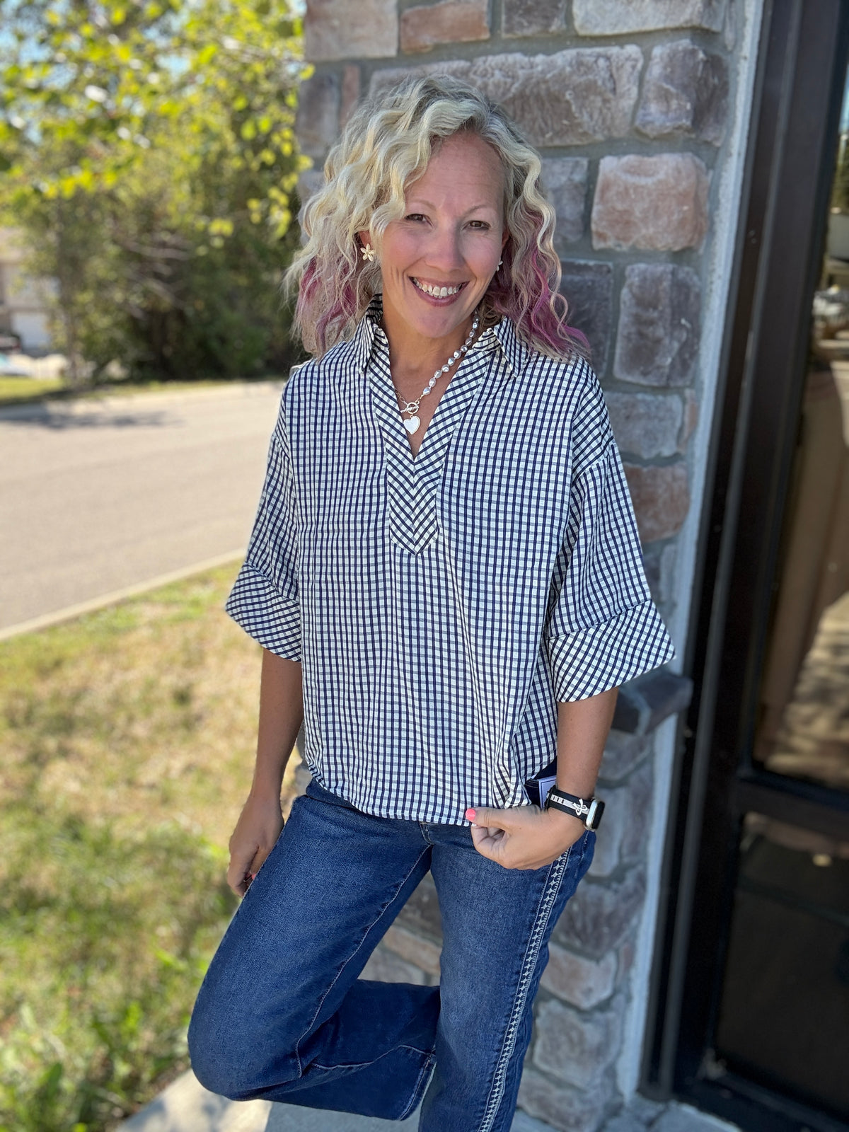 Checkered Charm Top