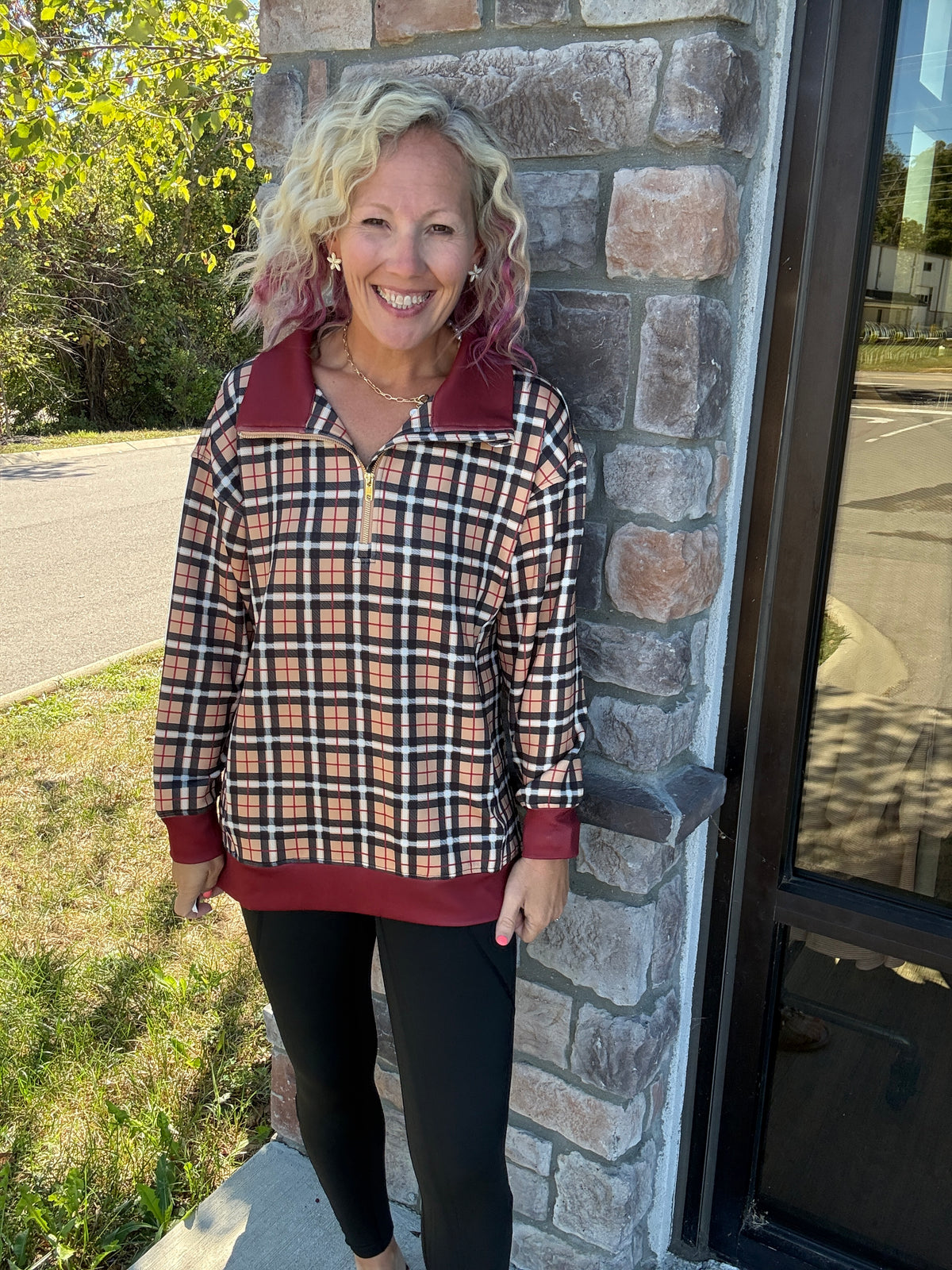 Pretty in a Pullover- Plaid