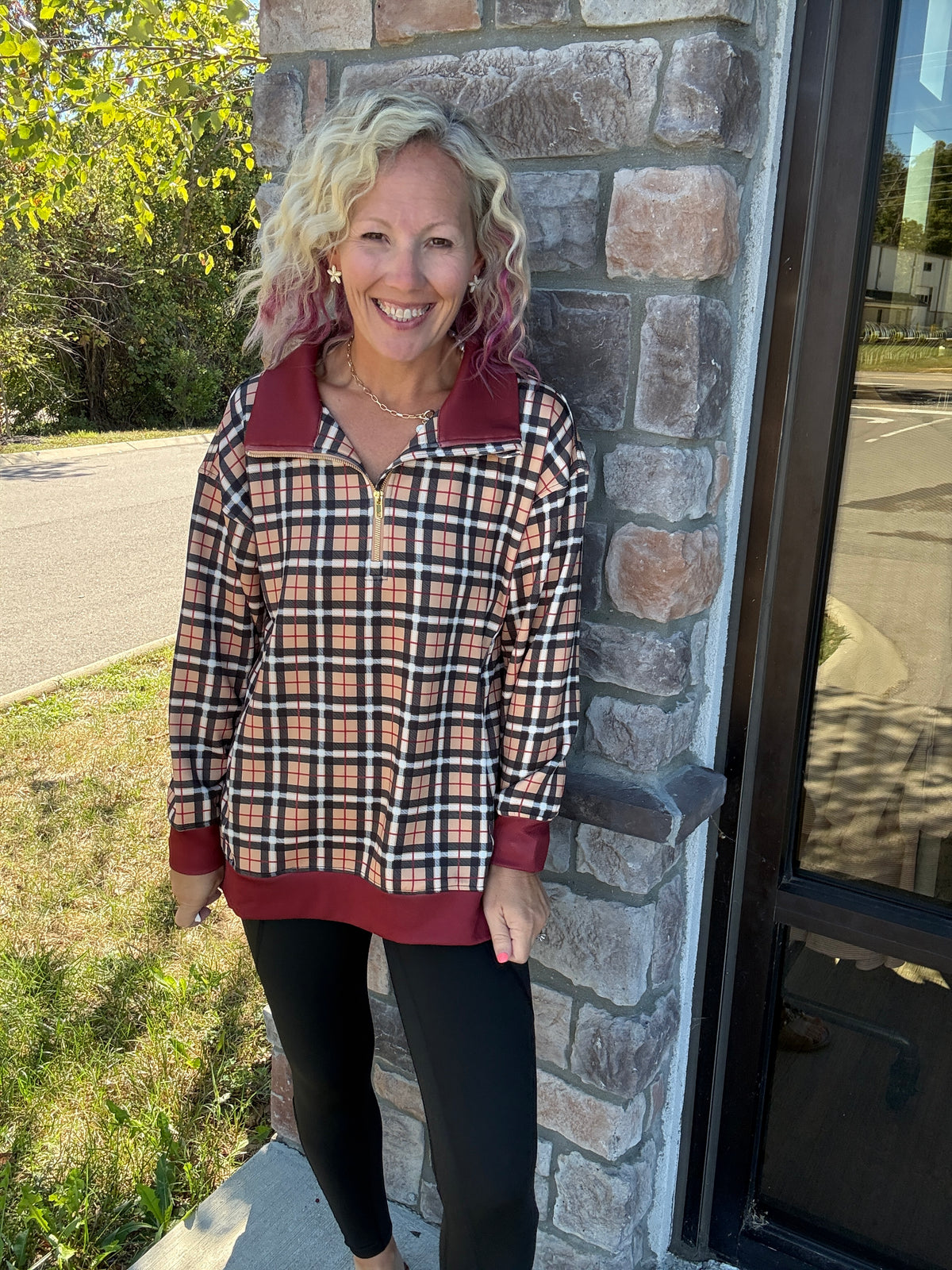 Pretty in a Pullover- Plaid