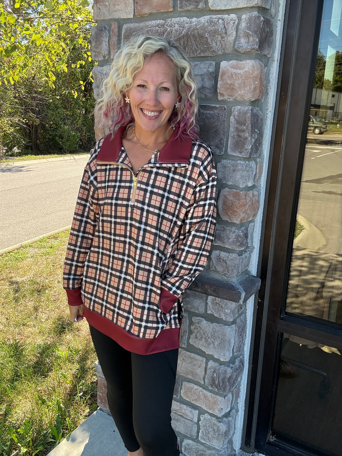 Pretty in a Pullover- Plaid