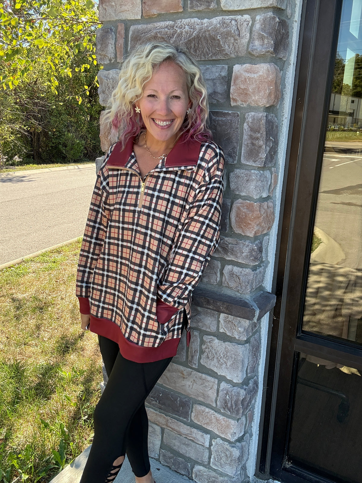 Pretty in a Pullover- Plaid