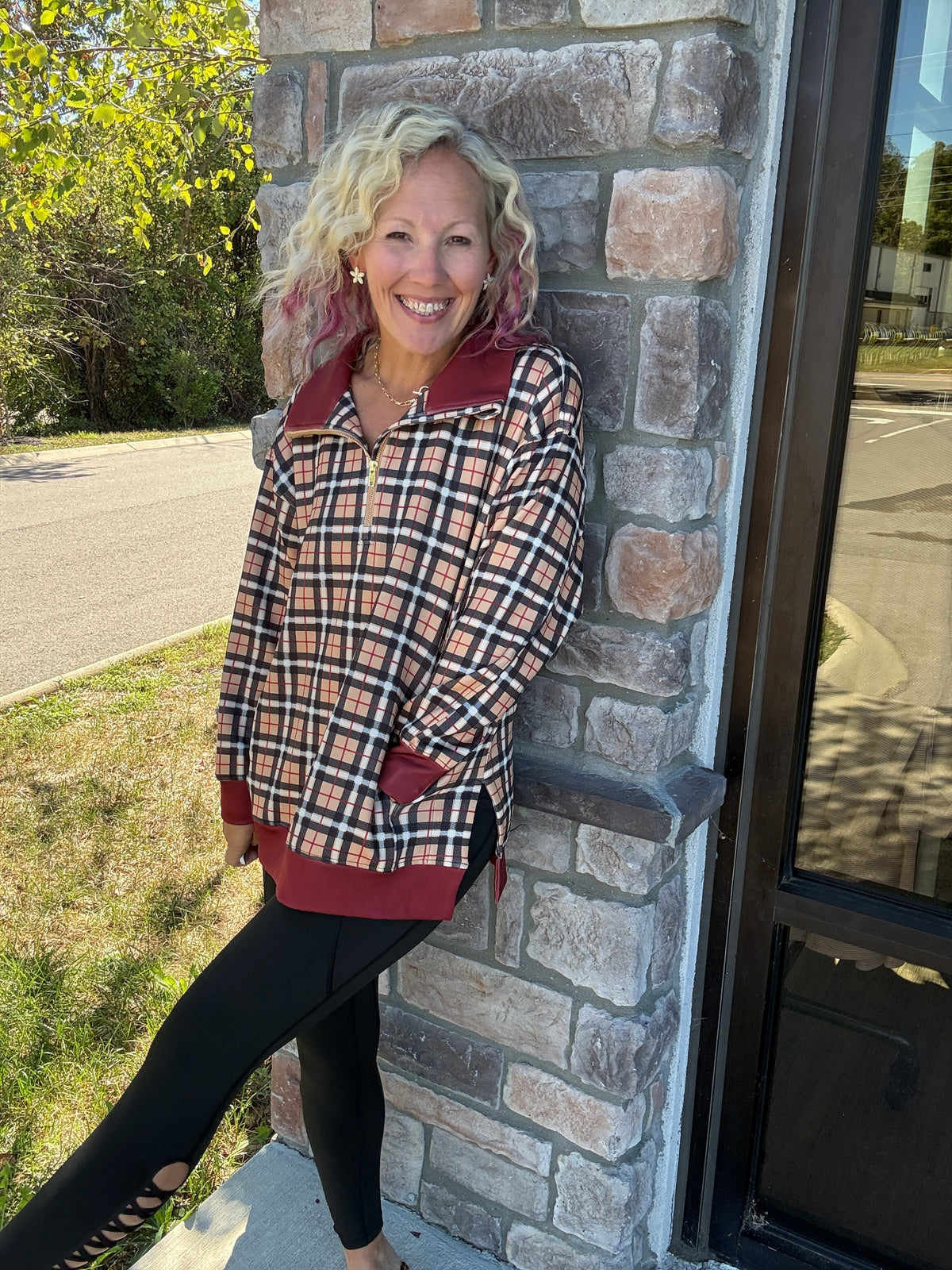 Pretty in a Pullover- Plaid