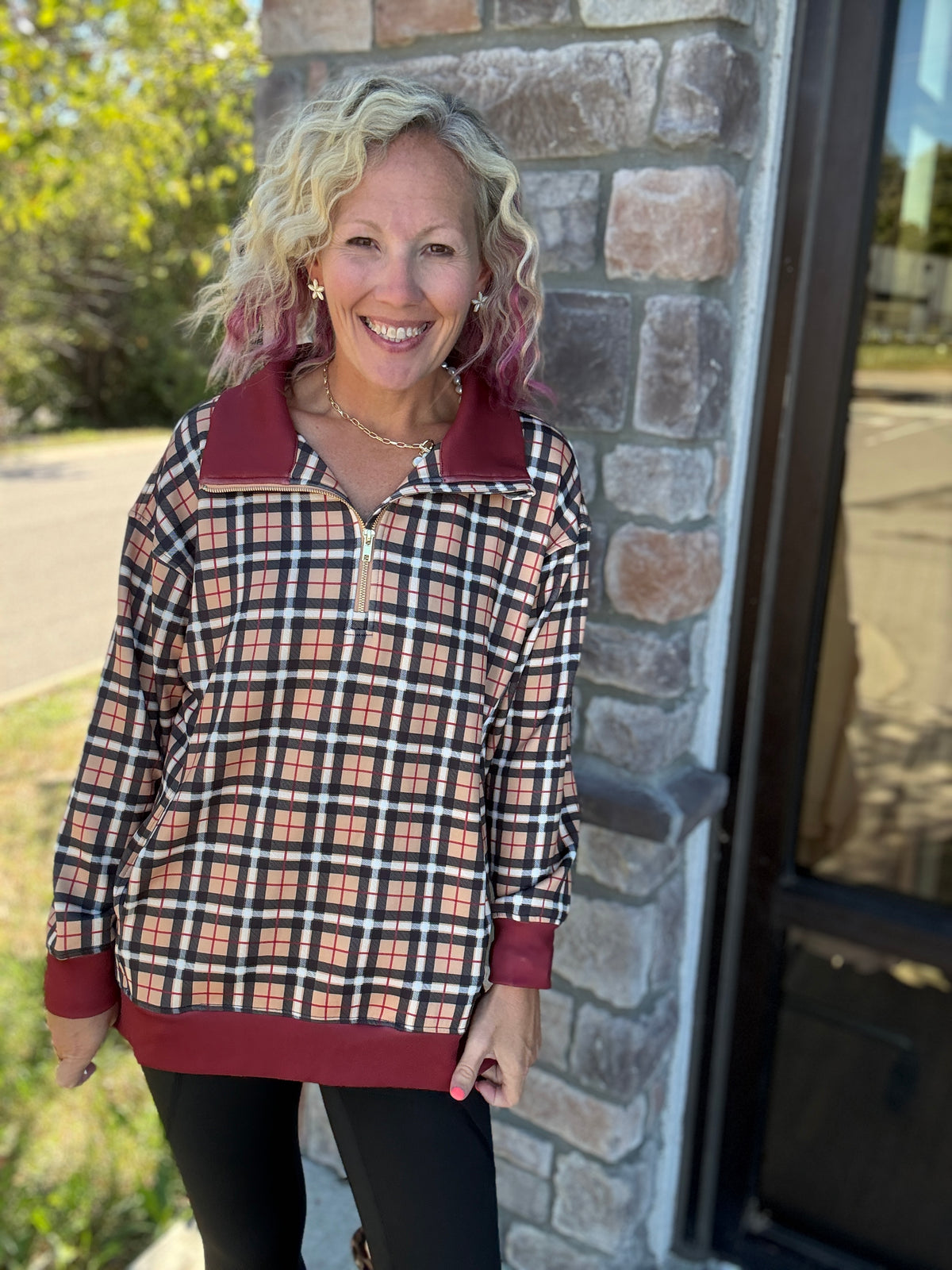 Pretty in a Pullover- Plaid