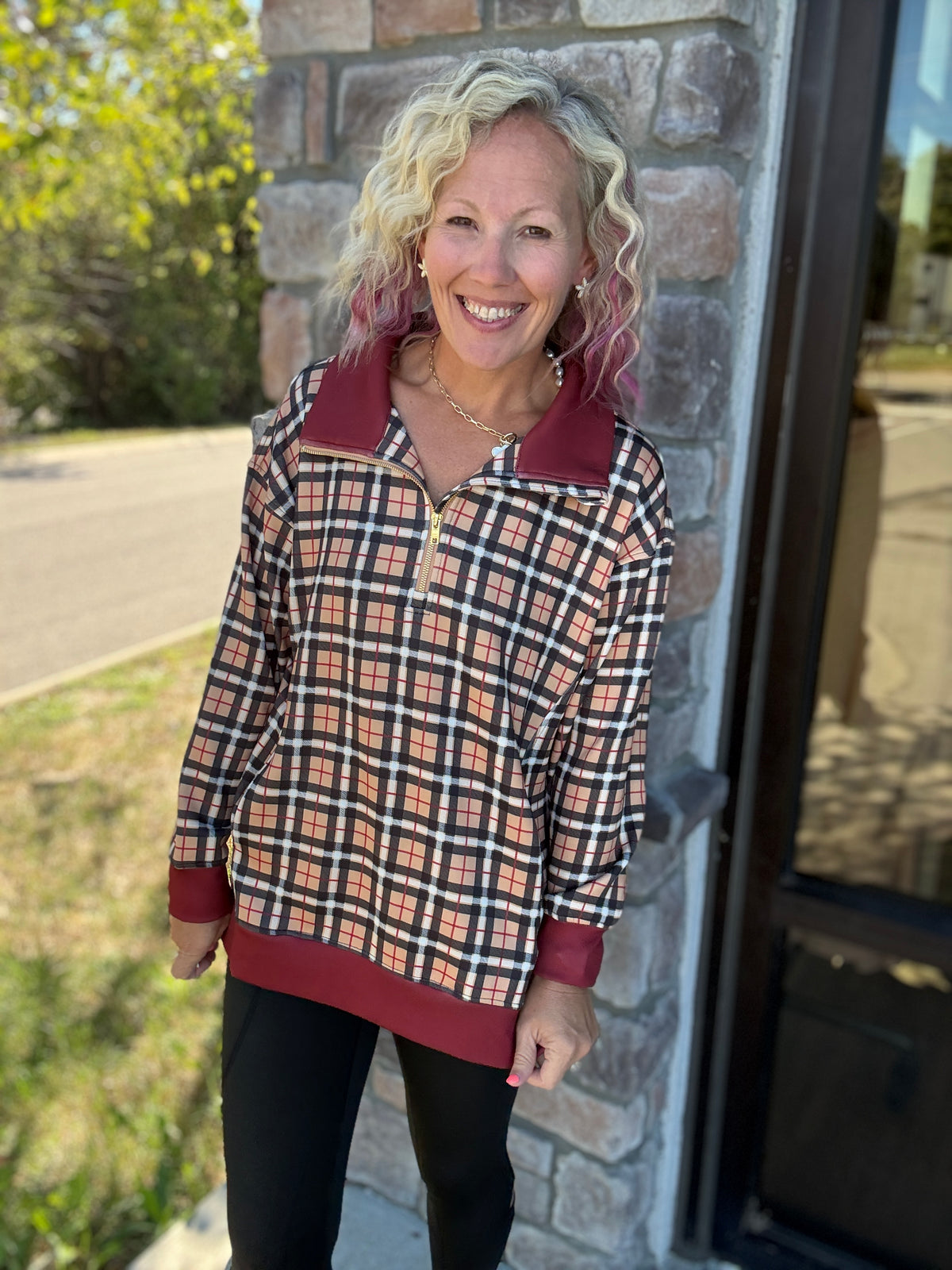 Pretty in a Pullover- Plaid