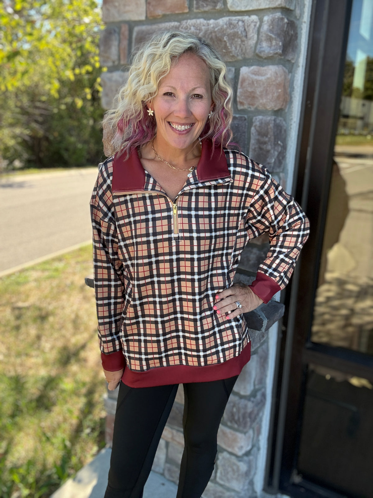 Pretty in a Pullover- Plaid
