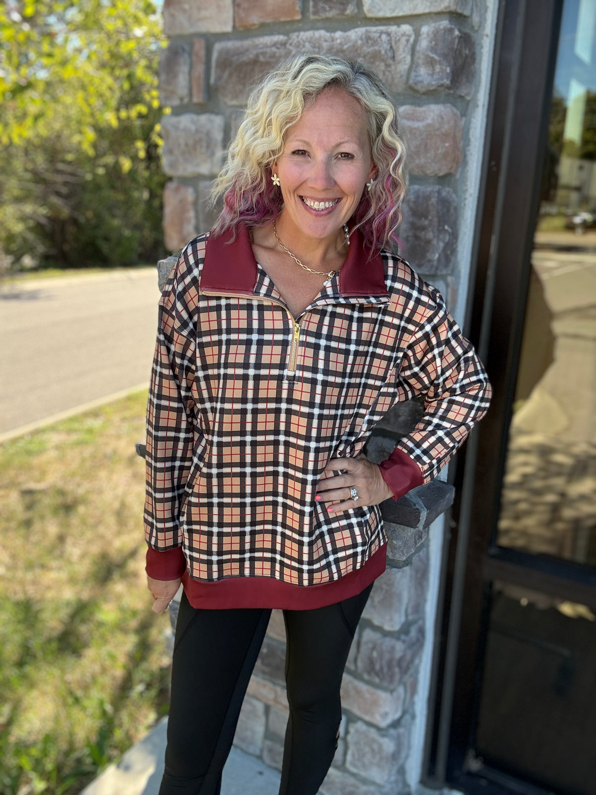 Pretty in a Pullover- Plaid