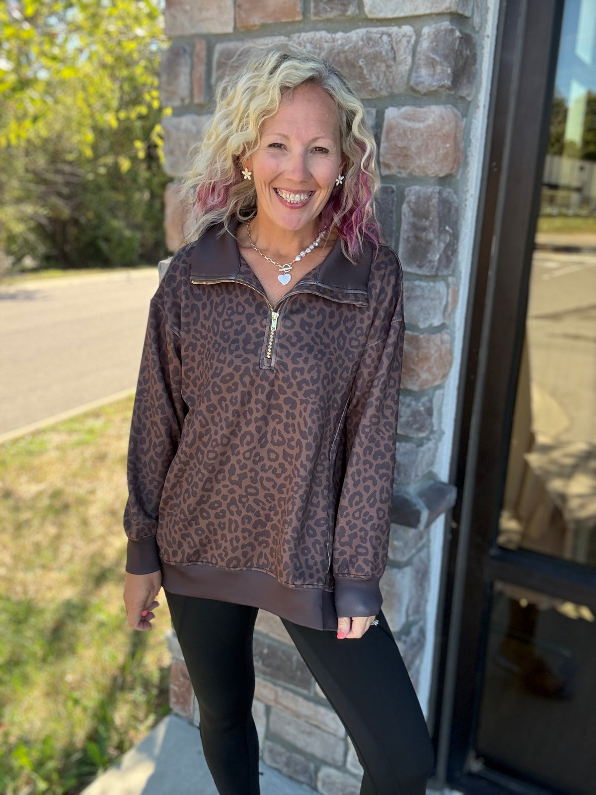 Pretty in a Pullover- Leopard